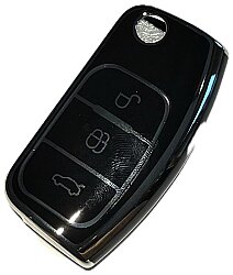 Capa nano preta para chave Ford de 3 botões - 