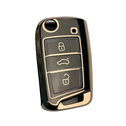 Capa nano preta para chave Volkswagen Touran de 3 botões - 1