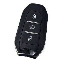 Carcasa de llave inteligente Peugeot de 3 botones con símbolo de luces - 1
