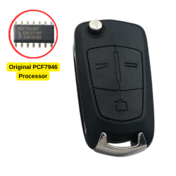 Clé télécommande pliable à 3 boutons pour Opel Vectra-C (marché secondaire) (GM 93187508, 433 MHz, ID46) - 2