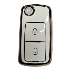 Coque Nano pour clé télécommande 2 boutons blanche Volkswagen - 1