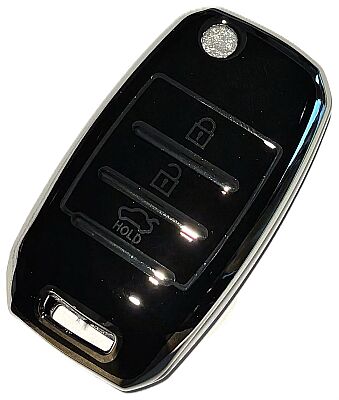 Housse nano noire pour clé Kia à 3 boutons - 1