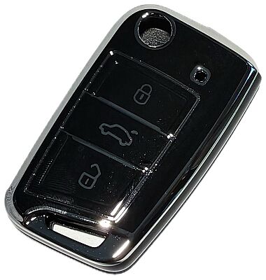 Housse nano noire pour clé Volkswagen à 3 boutons - 1
