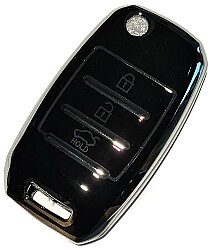 Kia 3-Button Black Nano Remote Key Cover - 