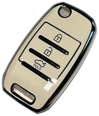 Kia 3-Button White Nano Remote Key Cover - 1