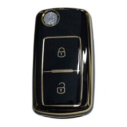 Nano Remote Key Cover 2 Buttons Black Volkswagen - 1