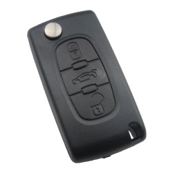 Peugeot Flip Chiave Guscio 3 Pulsanti con posizione della batteria - 4