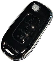 Renault 3-Button Black Nano Remote Key Cover - 