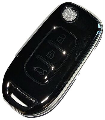 Renault 3-Button Black Nano Remote Key Cover - 1
