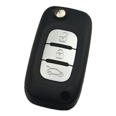 Renault Symbol / Trafic Flip Remote Key - 3 Buttons - 433 MHz - AES PCF7961M - AfterMarket - 1