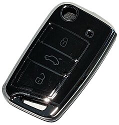 Volkswagen 3-Button Black Nano Remote Key Cover - 