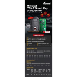 Xhorse XSTO01EN Smart Remote Key Toyota XM38 4D 8A 4A All in One 4 Buttons with Key Shell - 4